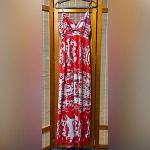 🔒 Creative Commune red and tan maxi dress, size L